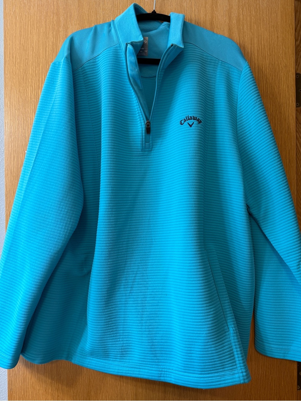 Callaway Men’s Bright Aqua Blue Lightweight Quarter-Zip Shirt Jacket